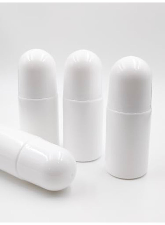 YYNGJCK 4Packs 17oz 50mL Rollon Bottles Empty Refillable Roller White Plastic Antiperspirant Roller Ball Perfume Bottles for DIY Deodorants Essential Oils and Fragrances - Image 3