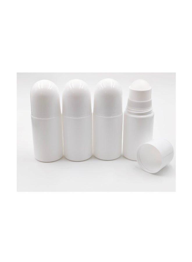 YYNGJCK 4Packs 17oz 50mL Rollon Bottles Empty Refillable Roller White Plastic Antiperspirant Roller Ball Perfume Bottles for DIY Deodorants Essential Oils and Fragrances - Image 2