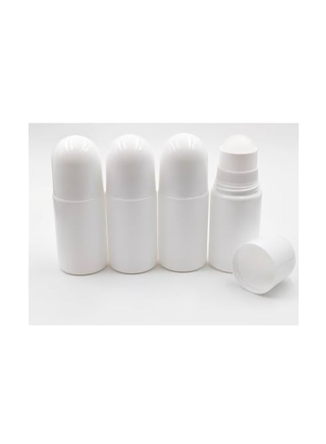 YYNGJCK 4Packs 17oz 50mL Rollon Bottles Empty Refillable Roller White Plastic Antiperspirant Roller Ball Perfume Bottles for DIY Deodorants Essential Oils and Fragrances - Image 1