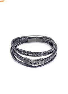 Multi Layered Black Leather Stainless Steel Bracelet for Him - pzsku/ZA7EB8C5A9D6A24126210Z/45/_/1733223635/6e04312f-15d5-4abd-aea8-7857c9160d9c