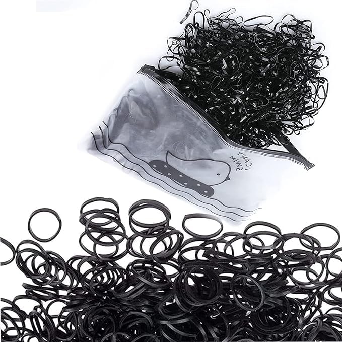 MISSLO MISSLO 800PCS Elastic Hair Bands Set Hair Ties for All Day Comfort and Style Gentle on Hair Perfect for Workouts Everyday Wear and Special Occasions BLACK  - Image 1