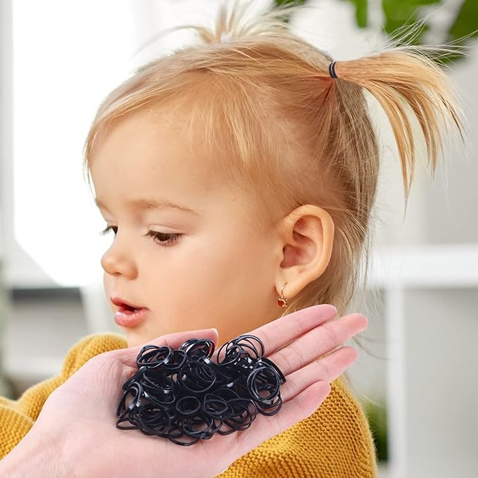 MISSLO MISSLO 800PCS Elastic Hair Bands Set Hair Ties for All Day Comfort and Style Gentle on Hair Perfect for Workouts Everyday Wear and Special Occasions BLACK  - Image 3