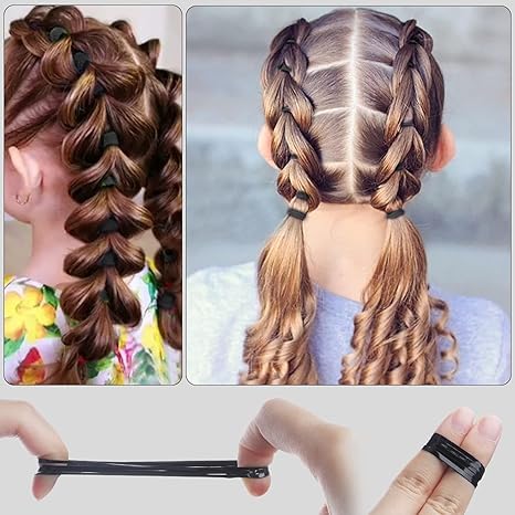 MISSLO MISSLO 800PCS Elastic Hair Bands Set Hair Ties for All Day Comfort and Style Gentle on Hair Perfect for Workouts Everyday Wear and Special Occasions BLACK  - Image 5
