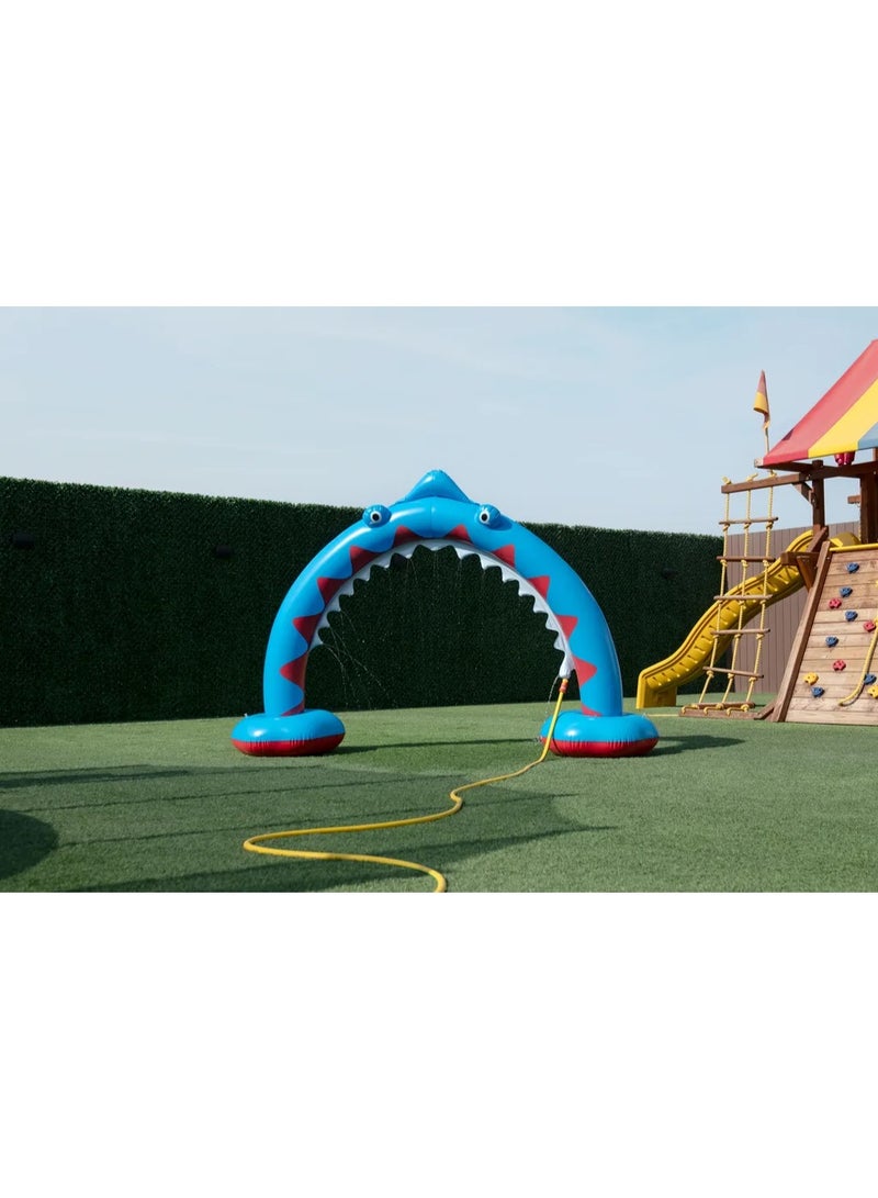 ABYAT Inflatable Kids Water Sprinkler Arch – Giant Outdoor Splash Tunnel for Summer Play | Backyard Inflatable Water Toy (Blue/Red, 260 × 180 × 70 cm) - Image 1