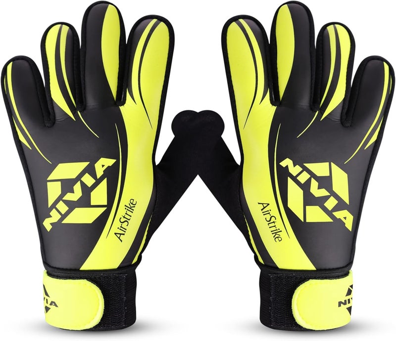 Nivia Air Strike Football Goal Keeper Gloves (Latex Rubber, Multicolor) - Image 1