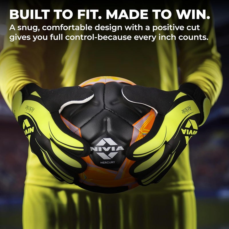 Nivia Air Strike Football Goal Keeper Gloves (Latex Rubber, Multicolor) - Image 2