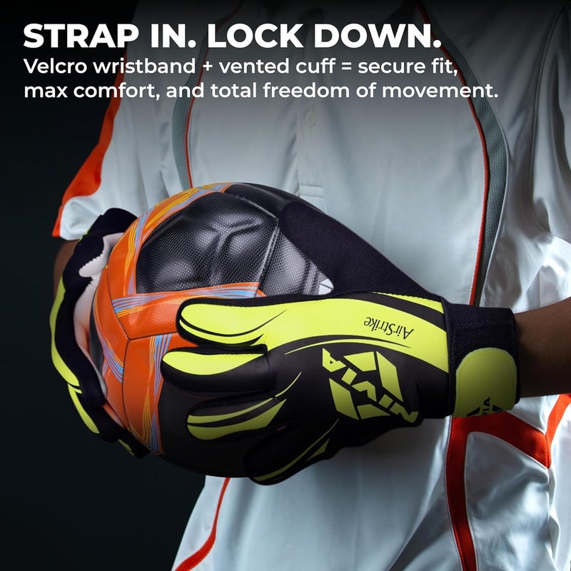 Nivia Air Strike Football Goal Keeper Gloves (Latex Rubber, Multicolor) - Image 4