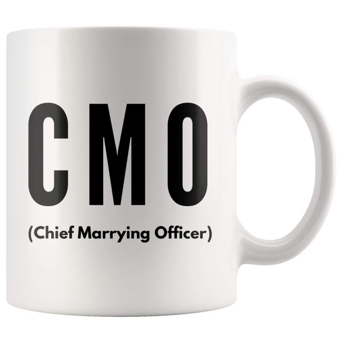 CHIEF MARRYING OFFICER CMO GIFT TO PASTOR MARRIAGE WEDDING OFFICIANT GIFTS FROM BRIDE MINISTER CERAMIC COFFEE MUG NOVELTY DRINKWARE11 OZ