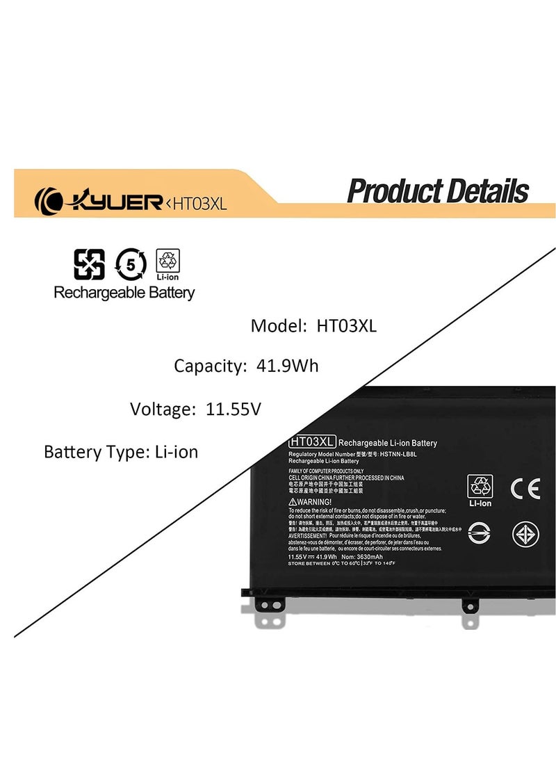 Generic - HT03XL HT03041XL Battery L11119-855 for HP Pavilion 15-CS 15-CW 15-DA 15-DB 15-DQ 15-DW 14-CE 14-CF 14-CK 14-DH 14-DK 14-DQ 17-CA 17-by HSTNN-UB7 J HSTNN-DB8R HSTNN-DB8S L11421-2C2 L11421-542 - Image 1