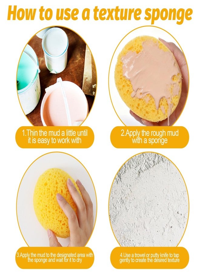 Tweruna 2 PCS Knockdown Texture Sponge, Knockdown Sponge for Repair Ceiling Drywall Wall, Orange Peel Texture Sponges for Painting Ceiling Wall Knock Down - Image 4