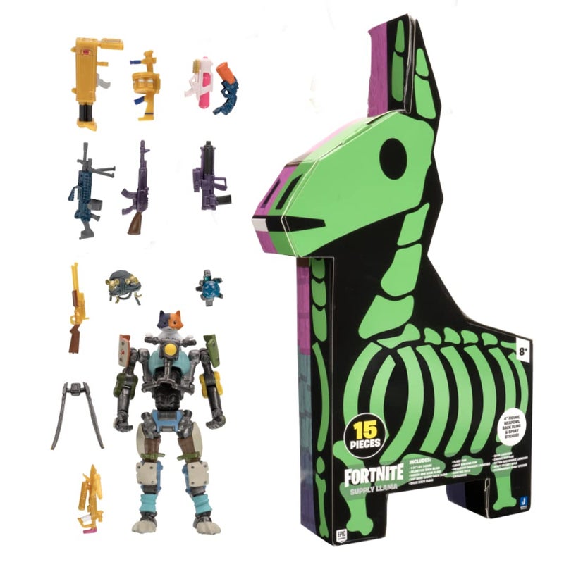 FORTNITE Jazwares Fortnite Supply Llama Includes HighlyDetailed and Articulated 4inch Kit Figure 9 Weapons 4 Back Bling More Outfits Dropping Soon - Image 2