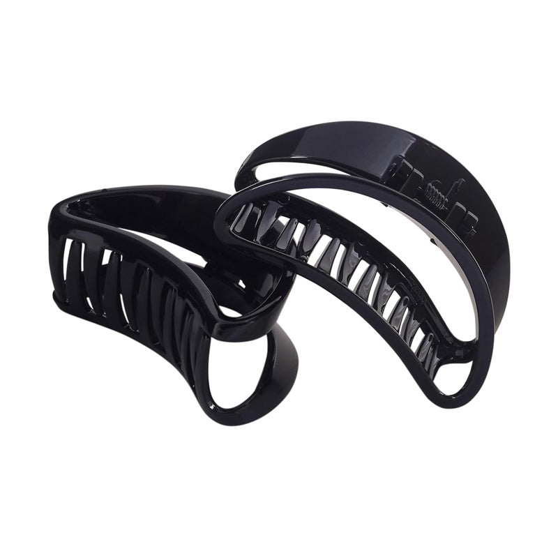Hair Claw Clutcher Clip Butterfly Black Glossy Unbreakable Hair Accessories Korean Style for Women Pack of 2 - Image 1