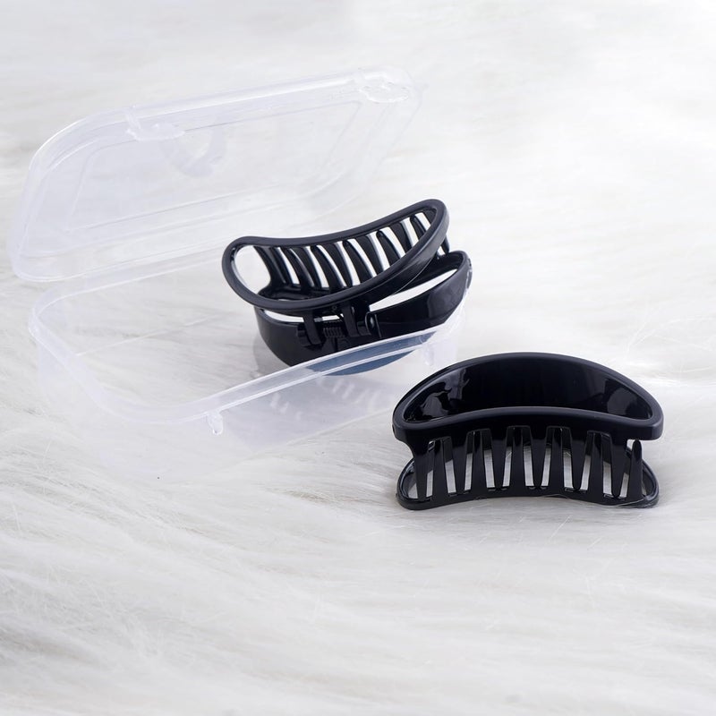 Hair Claw Clutcher Clip Butterfly Black Glossy Unbreakable Hair Accessories Korean Style for Women Pack of 2 - Image 5