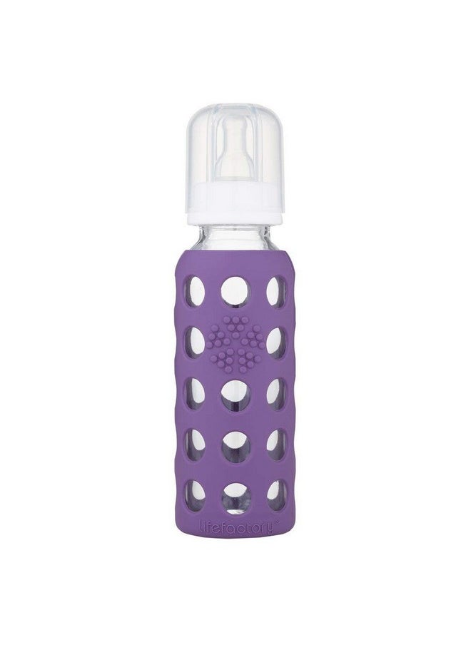 lifefactory Glass Baby Bottle 9Oz And 2 Transitioning Sippy Caps (Grape)  - Image 3