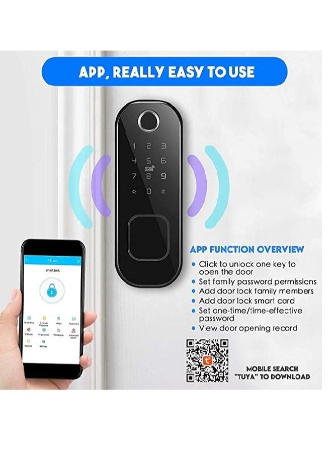 TTLOCK Smart lock Waterproof Wifi Fingerprint Lock Smart Card Digital Code Electronic Door Lock For Home Security Mortise