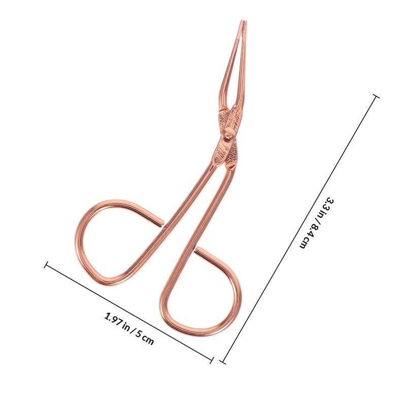 Stainless Steel Slant Tip Tweezers 2pcs Scissor Handle Lash Applicator Beauty Tool - Image 3