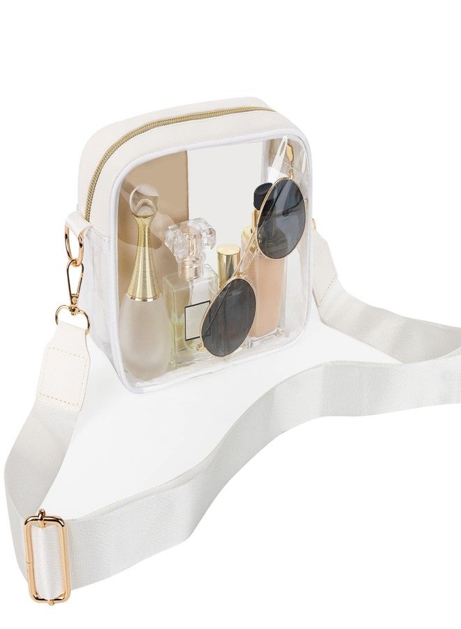 Aveniee Clear Bag Stadium Approved, Clear Purses for Women, Crossbody Bag for Concerts with Adjustable Strap, Game Day Bag for Sports Events Festivals(White) - Image 1