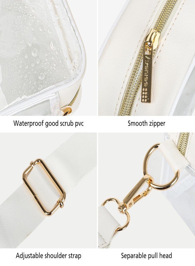 Aveniee Clear Bag Stadium Approved, Clear Purses for Women, Crossbody Bag for Concerts with Adjustable Strap, Game Day Bag for Sports Events Festivals(White) - Image 2