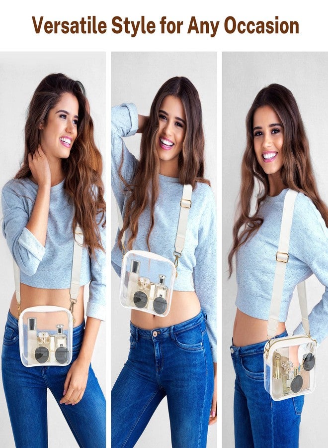 Aveniee Clear Bag Stadium Approved, Clear Purses for Women, Crossbody Bag for Concerts with Adjustable Strap, Game Day Bag for Sports Events Festivals(White) - Image 5