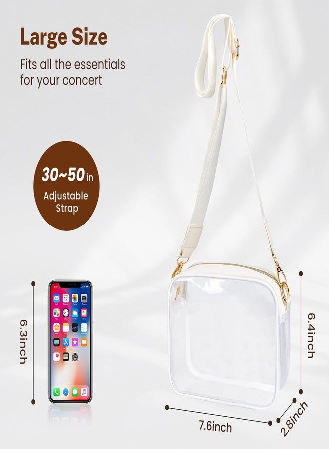Aveniee Clear Bag Stadium Approved, Clear Purses for Women, Crossbody Bag for Concerts with Adjustable Strap, Game Day Bag for Sports Events Festivals(White) - Image 3