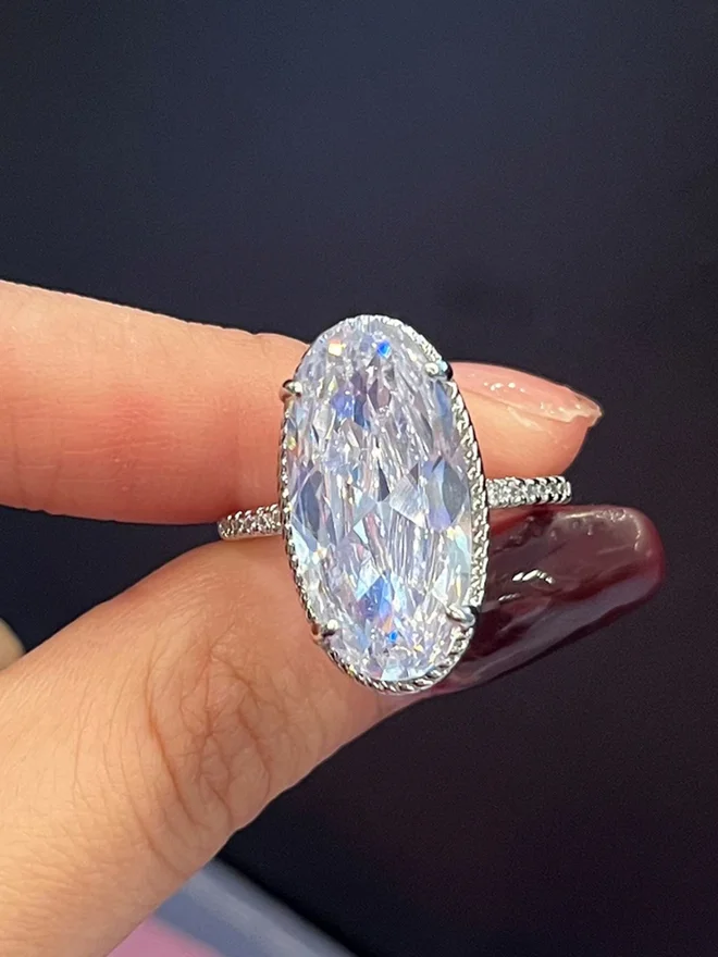 Styli  Embellished Oval Cut Ring for Women | Best Price UAE