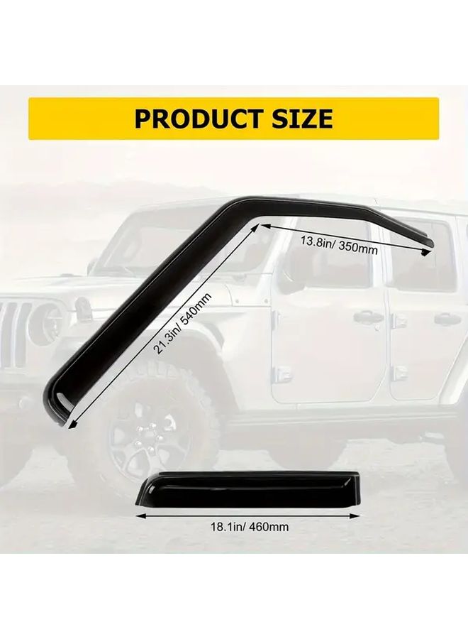 Heavy Duty Black Windshield Sun Shield Rain Guard Wind Deflector For Jeep JK 2007 2018 No Drill Installation Improved Visibility Aerodynamics Easy Adhesive Mounting Off Road Protection Accessory Seamless Fit - Image 2
