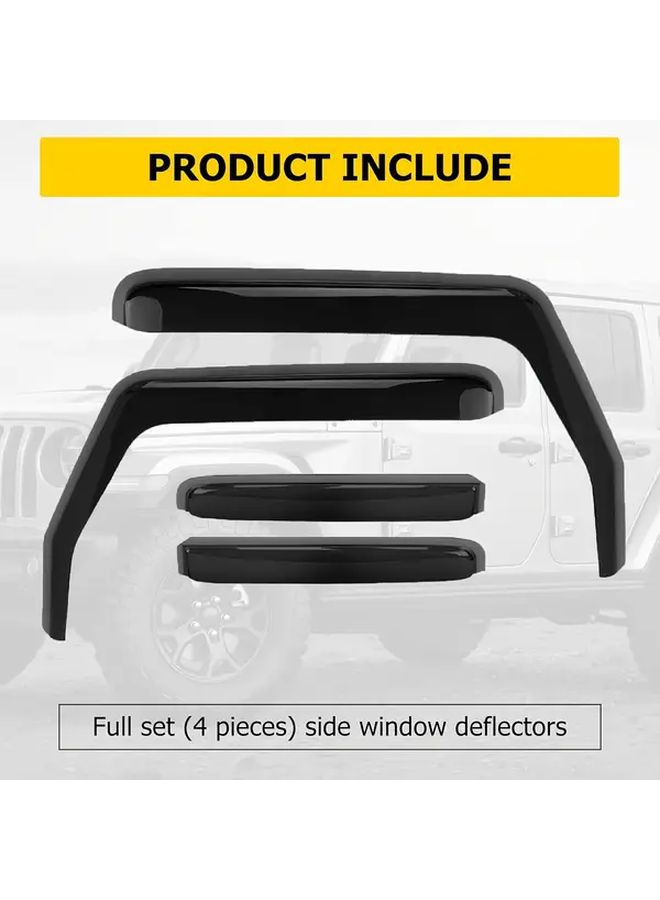 Heavy Duty Black Windshield Sun Shield Rain Guard Wind Deflector For Jeep JK 2007 2018 No Drill Installation Improved Visibility Aerodynamics Easy Adhesive Mounting Off Road Protection Accessory Seamless Fit - Image 5