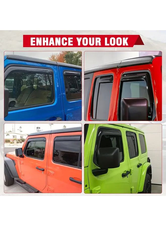 Heavy Duty Black Windshield Sun Shield Rain Guard Wind Deflector For Jeep JK 2007 2018 No Drill Installation Improved Visibility Aerodynamics Easy Adhesive Mounting Off Road Protection Accessory Seamless Fit - Image 3