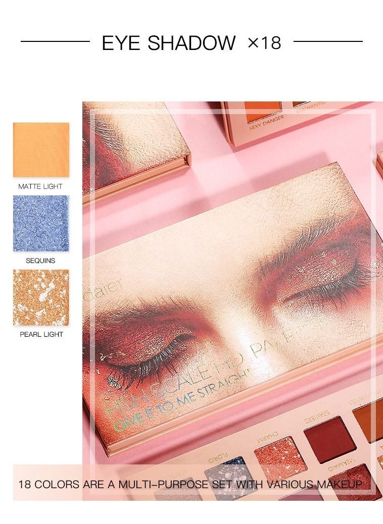 pudaier - 18 Colors Nude Eyeshadow Palette Long Lasting Multi Reflective Shimmer Matte Glitter Pressed Pearls Eye Shadow Makeup Pallet - Image 1