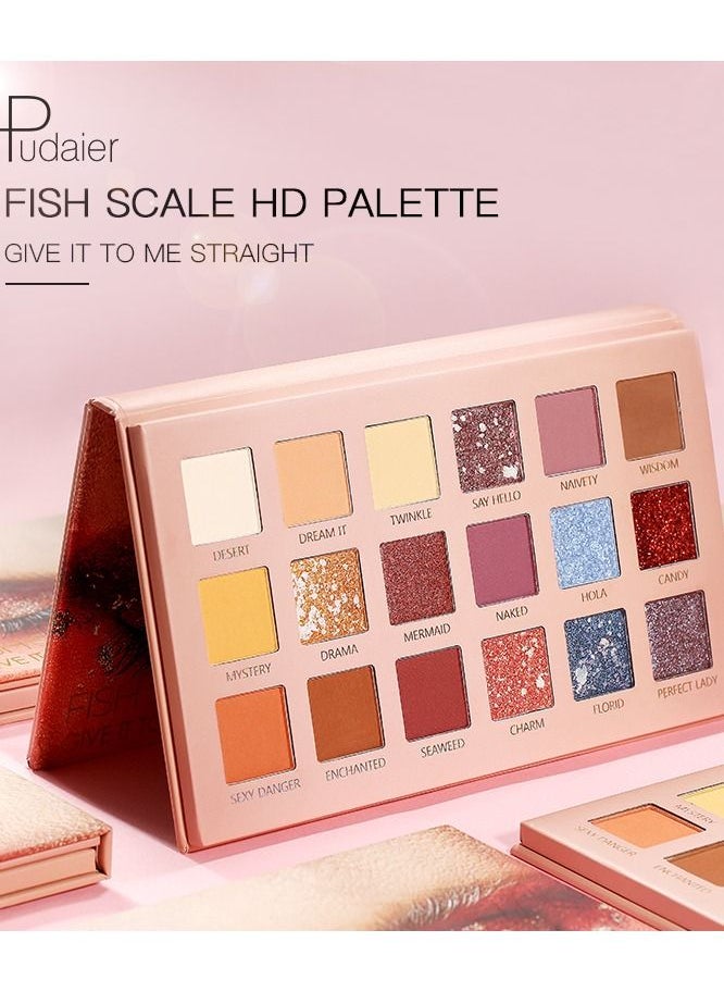 pudaier - 18 Colors Nude Eyeshadow Palette Long Lasting Multi Reflective Shimmer Matte Glitter Pressed Pearls Eye Shadow Makeup Pallet - Image 1