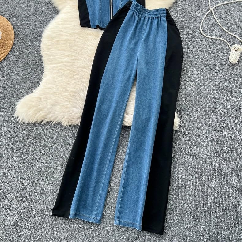 Ameeha Denim Coord Set | Trendy and Versatile Denim Outfit for Modern Fashion (Black, S) - Image 4