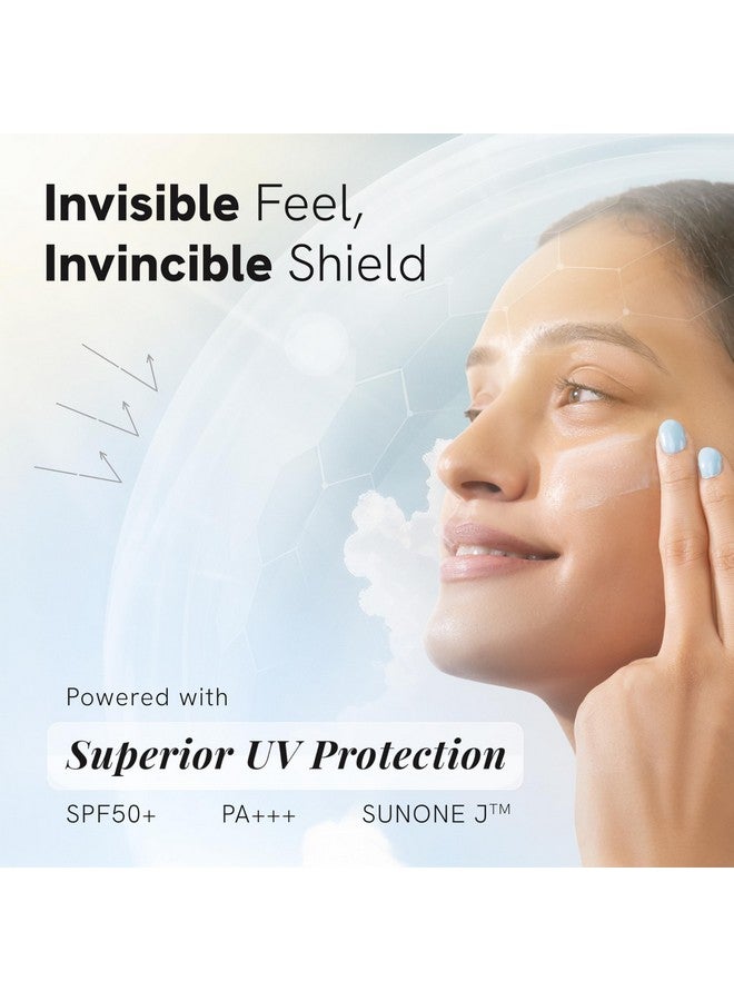 Be Bodywise Ultra Light Sunscreen SPF 50 PA+++ for Oily, Dry, Acne-prone Skin | Broad Spectrum Protection & Blue Light Protection | No White Cast | Non-Greasy | Korean Anti-Acne Technology | Water & Sweat Resistant | Ultra Lightweight Texture | For Men & Women | 50g - Image 2