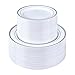 BESTSTAR 200PCS Silver Plastic Plates Set 100 1025 inch Dinner Plates and 100 75 inch Dessert Plates Premium Disposable Plates for Party Wedding - Image 1