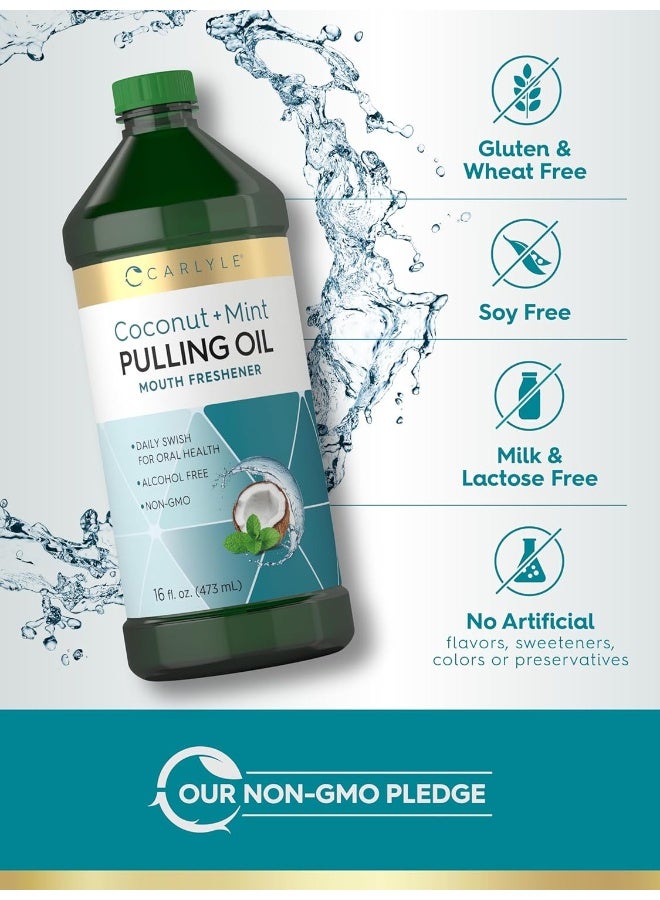 Carlyle Pulling Oil for Teeth Gums 16 Fl Oz Pack of 2 Coconut and Mint Alcohol Free NonGMO - Image 5