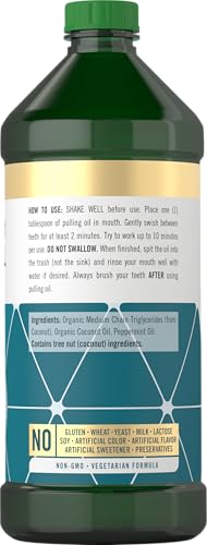 Carlyle Pulling Oil for Teeth Gums 16 Fl Oz Pack of 2 Coconut and Mint Alcohol Free NonGMO - Image 3