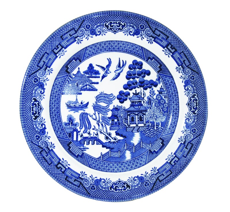Churchill's Churchill Blue Willow Fine China Earthenware Salad Plate 8 Set of 6 Made in England 
