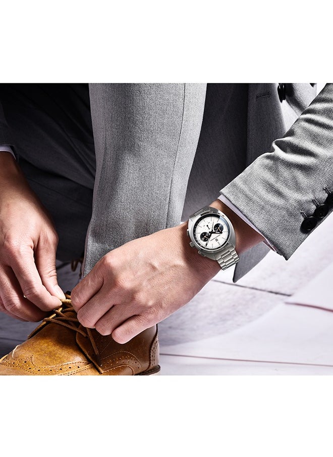 PAGANI DESIGN - Men's Watch Casual Analog Men's Watch Chronograph VK63 Movement Sapphire Mirror 100M Water Resistant Stainless Steel Watch-White Steel - Image 1