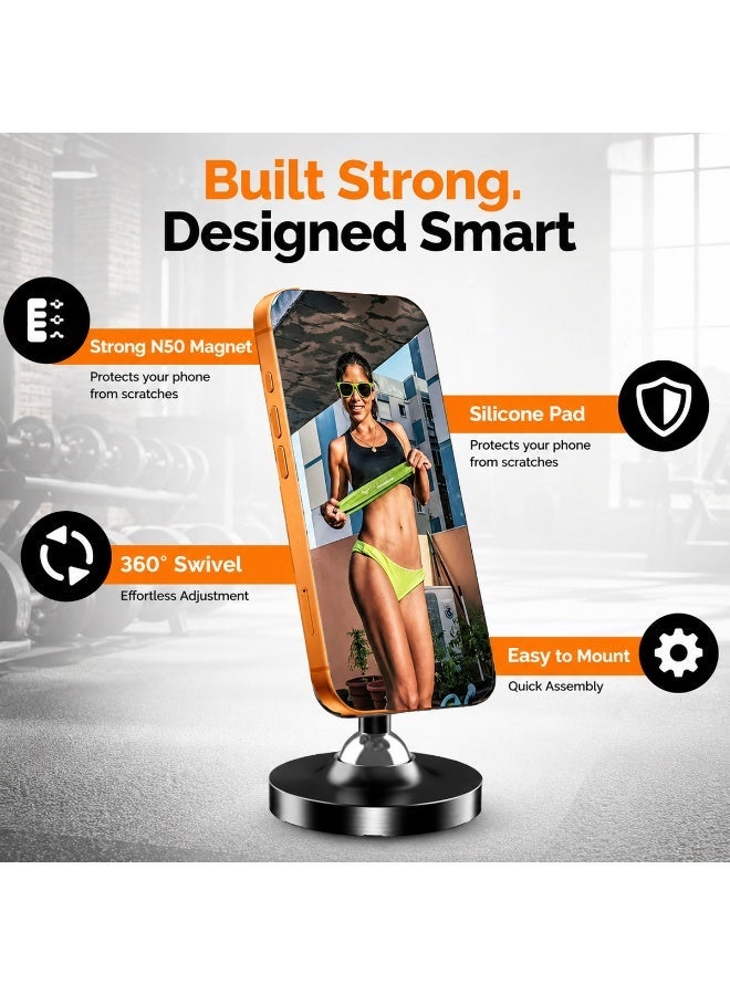 YOUFO Magnetic Car Phone Holder Y4794 Strong N50 Magnet 360 Degree Rotation Dashboard Mount Compact Stable Mobile Stand Universal Fit Secure Grip ERPCY4794 - Image 3