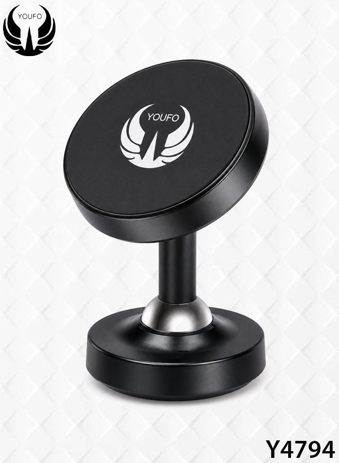 YOUFO Magnetic Car Phone Holder Y4794 Strong N50 Magnet 360 Degree Rotation Dashboard Mount Compact Stable Mobile Stand Universal Fit Secure Grip ERPCY4794 - Image 1