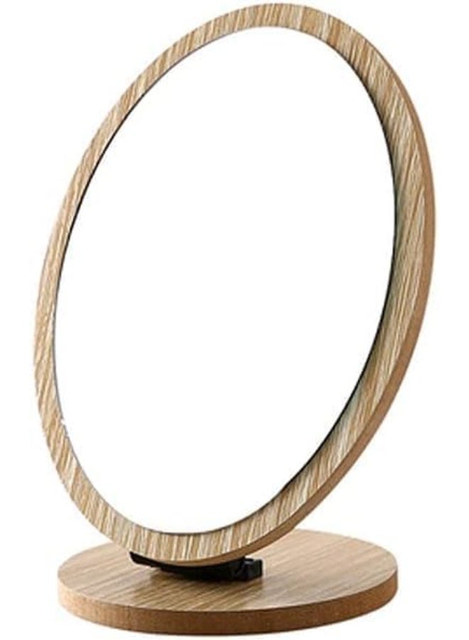 ديكور هيلز مرآة مكياج - مرآة زينة خشبية قابلة للطي لسطح المكتب للنساء - انعكاس عالي الدقة 1:1 بزاوية قابلة للتعديل من 0 إلى 90 درجة - مرآة تجميل محمولة لغرفة النوم أو السكن الجامعي أو السفر - هدية مثالية للنساء - Image 1