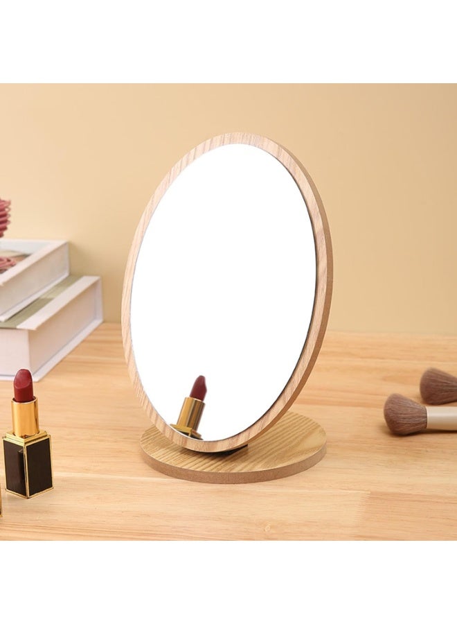 ديكور هيلز مرآة مكياج - مرآة زينة خشبية قابلة للطي لسطح المكتب للنساء - انعكاس عالي الدقة 1:1 بزاوية قابلة للتعديل من 0 إلى 90 درجة - مرآة تجميل محمولة لغرفة النوم أو السكن الجامعي أو السفر - هدية مثالية للنساء - Image 4