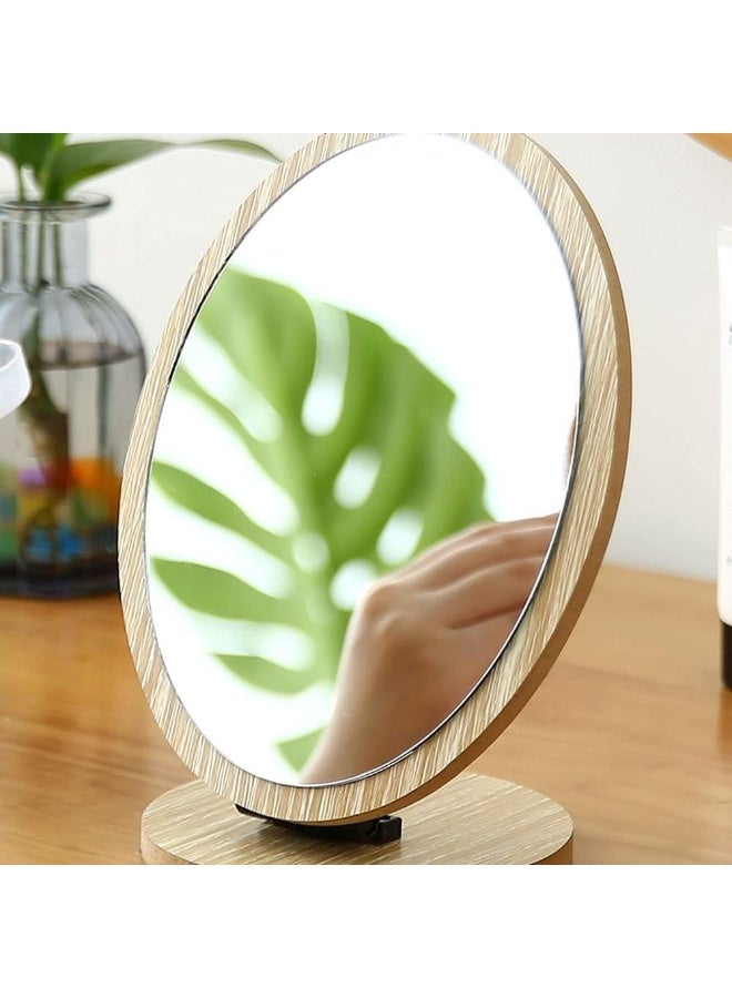 ديكور هيلز مرآة مكياج - مرآة زينة خشبية قابلة للطي لسطح المكتب للنساء - انعكاس عالي الدقة 1:1 بزاوية قابلة للتعديل من 0 إلى 90 درجة - مرآة تجميل محمولة لغرفة النوم أو السكن الجامعي أو السفر - هدية مثالية للنساء - Image 5