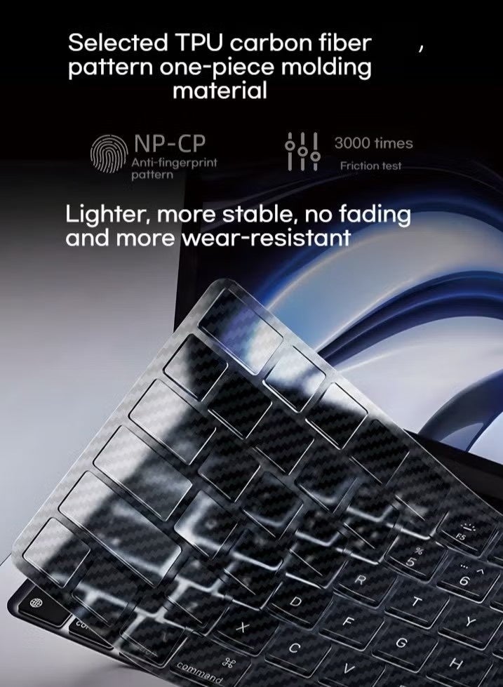 Keyboard Protector for Apple MacBook Pro 13 A2442 & Air 13 A2442 - TPU Carbon Fiber - Image 2