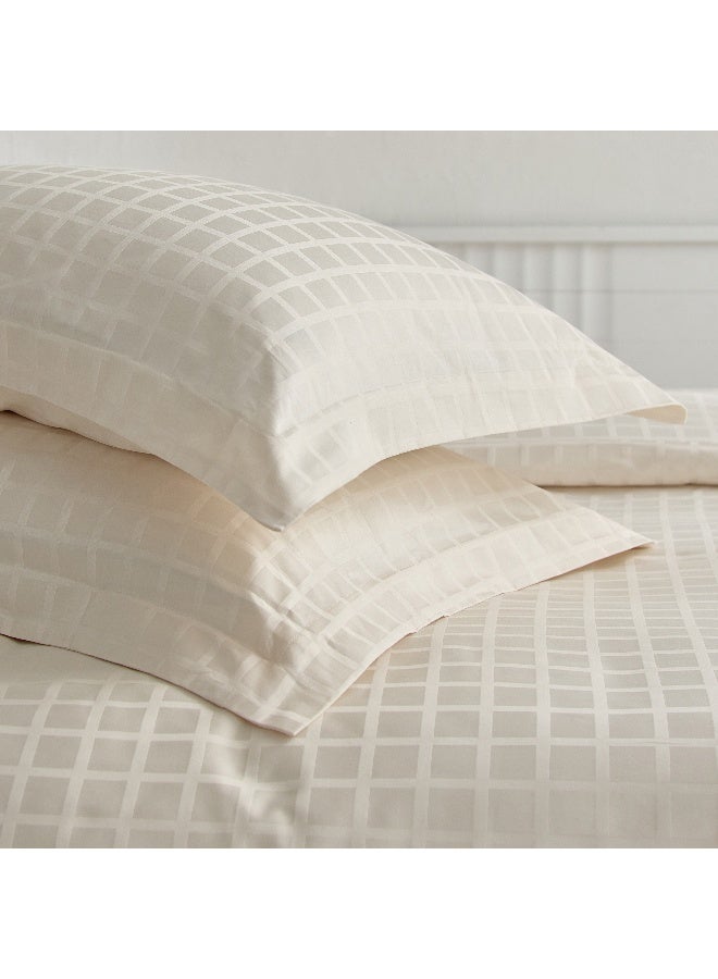 Home Box Opulent Luxe 3-Piece 400TC Cotton Solid Dobby Super King Duvet Cover Set - 220x240 cm  - Image 4