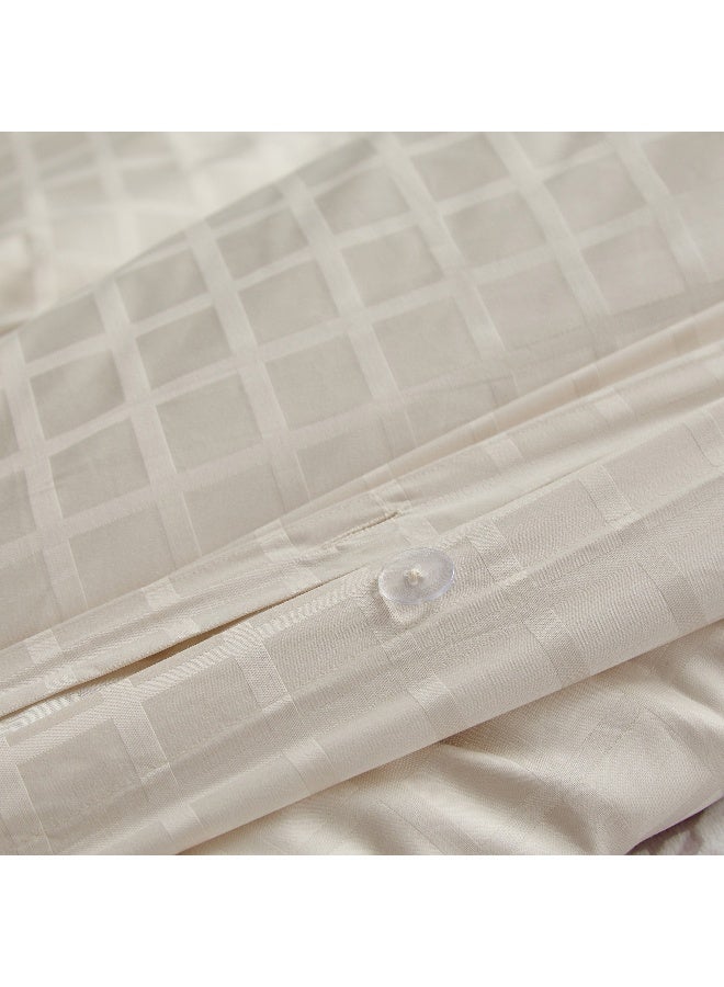 Home Box Opulent Luxe 3-Piece 400TC Cotton Solid Dobby Super King Duvet Cover Set - 220x240 cm  - Image 1