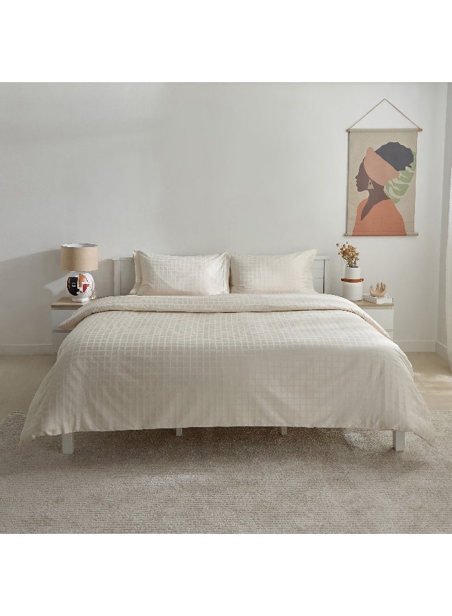 Home Box Opulent Luxe 3-Piece 400TC Cotton Solid Dobby Super King Duvet Cover Set - 220x240 cm  - Image 2