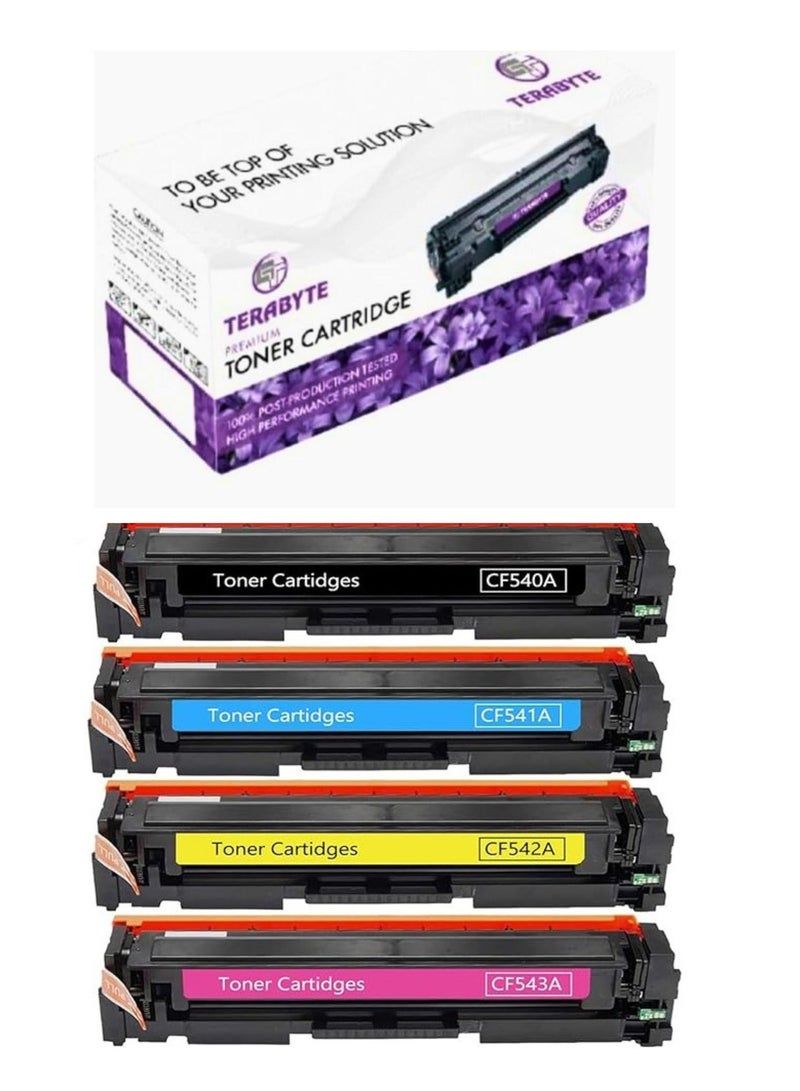 Terabyte 4-Pack Laserjet Toner Cartridge for 203A CF540A Printer Multicolour - Image 1
