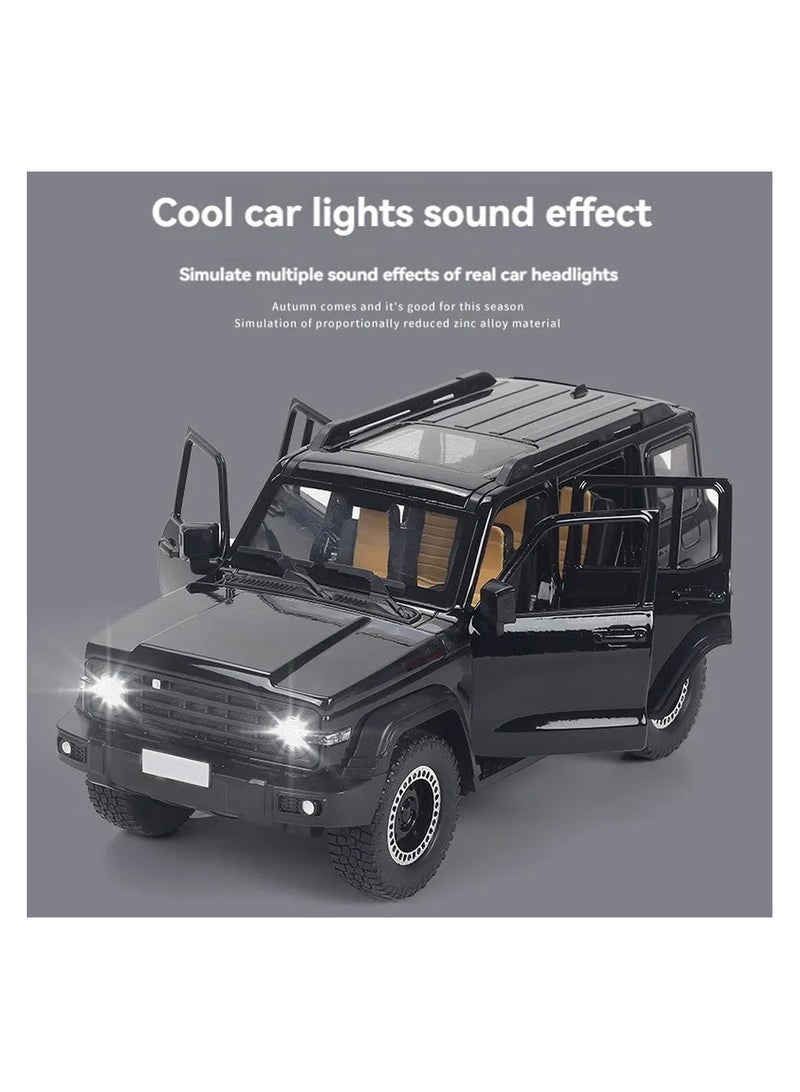 توي لاند نموذج سيارة رياضية متعددة الاستخدامات مصبوب بمقياس 1:24 مع أضواء وأصوات وخاصية السحب للخلف - فتح الأبواب وغطاء المحرك - Image 2