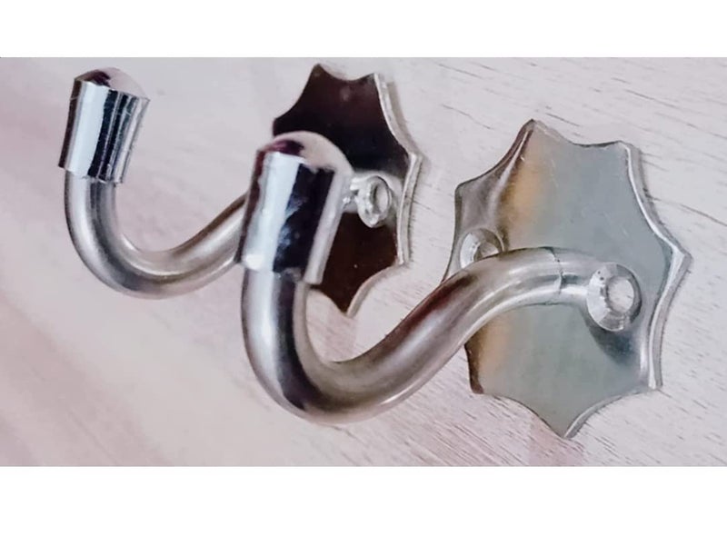 Hook with CeramicLike Coating Decorative Wall Mounted Coat Hook Heavy Duty Stainless Steel Hook for Wall 4 Screws for Living Room Bedroom 2 Packs Silver - Image 1