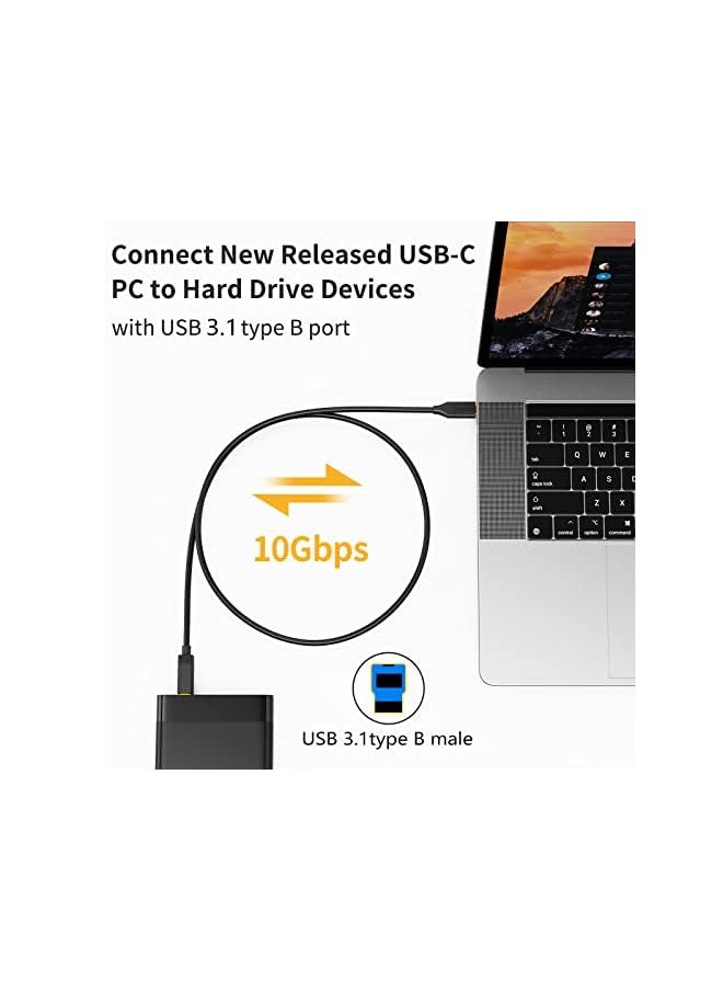 Usb 3.1 C To Usb B Cable 4Ft Usb Printer Cable Usb B To C 10Gbps For Thunderbolt 3 Host Macbook Pro Air Usb B Printer External Hard Drive Docking Station Scanner 1.2M Black